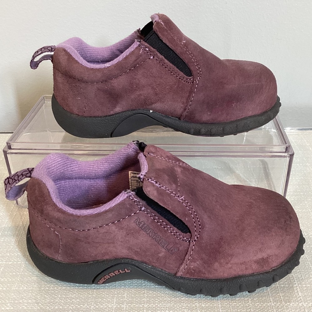 Merrell Jungle Moc Junior Huckleberry Purple Suede Slip On Shoes Kids Size 7.5